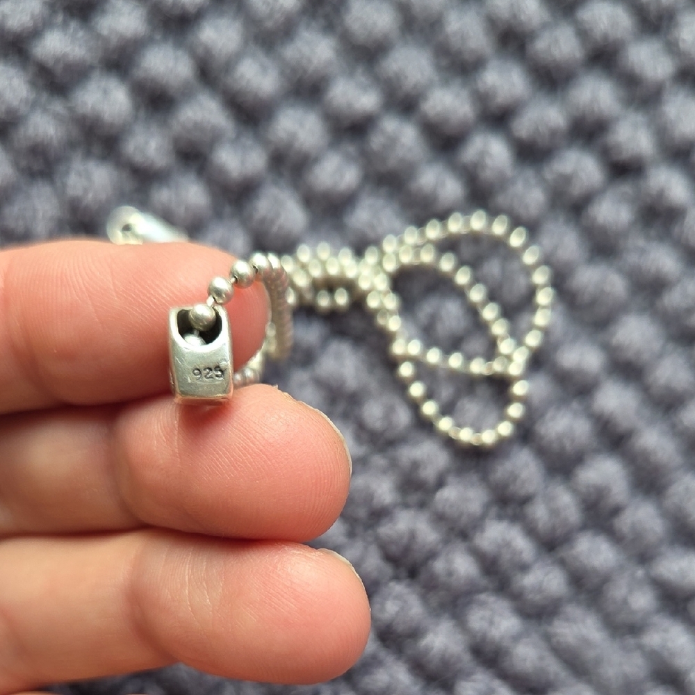 Silver Heart Initial Necklace - image 2